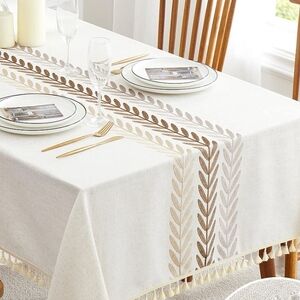 Embroided Tablecloth Dining Table 55"×120" Rectangle Tablecloth New Linen
